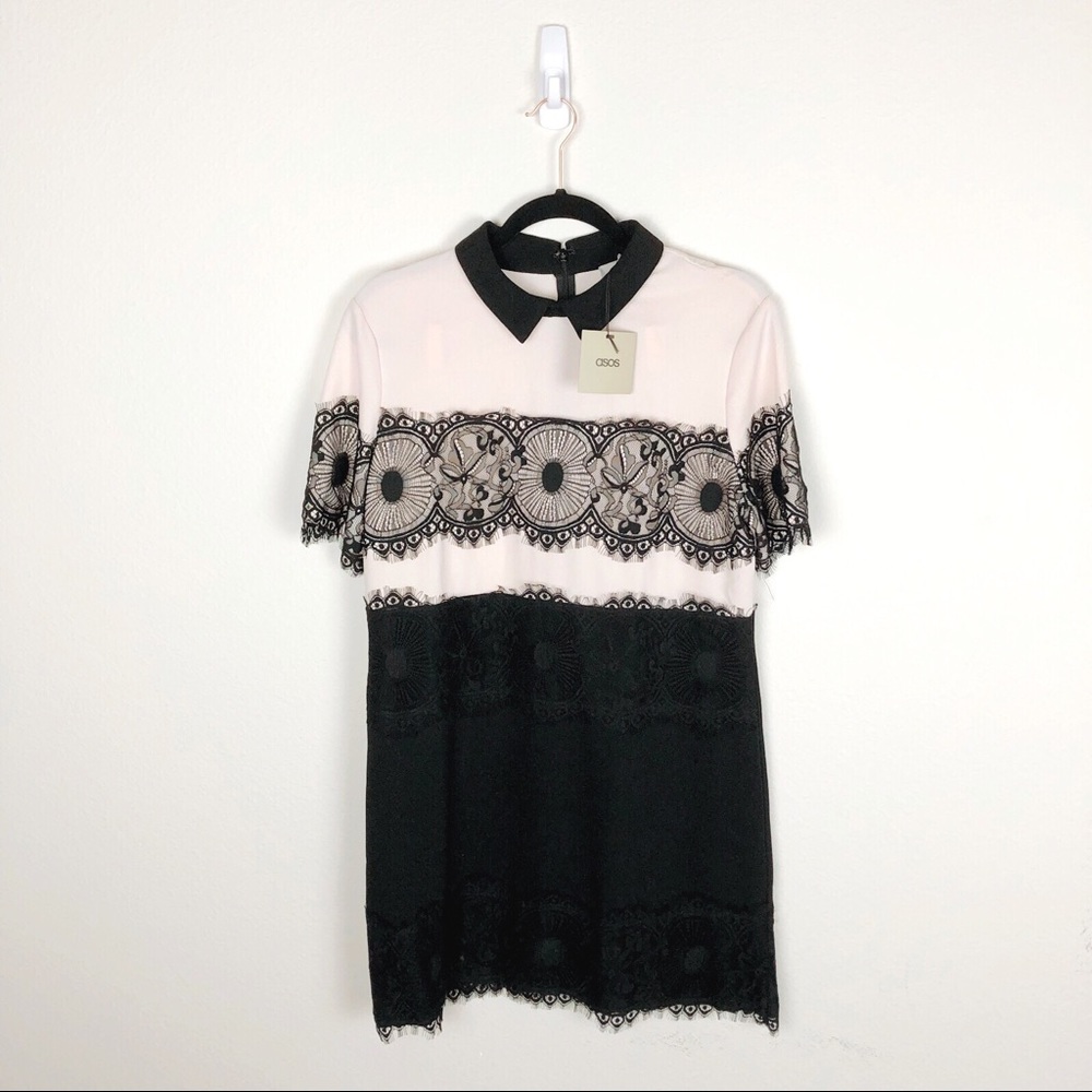 🆕 ASOS Collar dress with lace detail